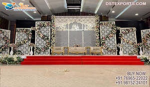 Panel de Fondo Redondo de Hierro de Estilo Clásico de Chicago para Bodas, Marcos Gloriosos para Decoración de Escenarios, Decoración para Eventos en Canadá - Product Image 5