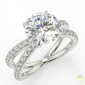 Elegante anillo de giro infinito con una brillante piedra central redonda de laboratorio brillante perfecta para compromisos - Product Image 4