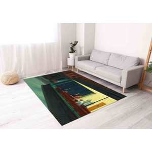 Tapis imprimé au design vintage Nighthawks, cadeau fait main pour la décoration de la maison, tapis en chenille - Product Image 3