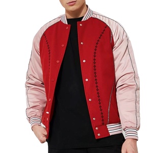 ออกแบบแจ็คเก็ตสปริงบอมเบอร์ของคุณเองสำหรับผู้ชาย พร้อมโลโก้สั่งทำด้านหน้า สีพื้น แจ็คเก็ตผู้ชายระบายอากาศได้ดี - Product Image 2