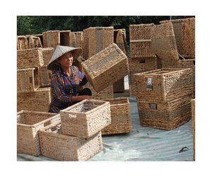 ตะกร้าเก็บผักตบชวาอุปกรณ์จัดระเบียบบ้านทำมือเป็นมิตรกับสิ่งแวดล้อม - Product Image 1