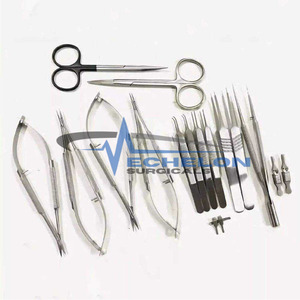 Juego de 17 Instrumentos Microquirúrgicos Básicos para Cirugía de Mano, Acero Inoxidable, por ECHELON SURGICALS - Product Image 1