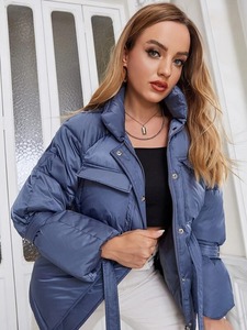 Customized Size Stylish Woman's Puffer <b>Jacket</b> Multiple Colors Fashionable Zipper Design Winter Warm Woven <b>Jacket</b> - Product Image 4
