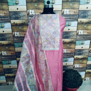 À la mode traditionnel moderne soie Salwar Kameez élégant coton pantalon costume adultes à la mode imprimé ethnique printemps été indien - Product Image 1