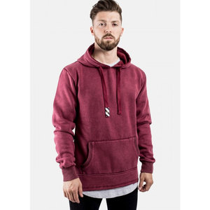 High Quality Solid Winter <b>Red</b> Sun Faded Acid Stone Washed Distressed <b>Men's</b> Casual Breathable Eco-friendly Fleece Pullover <b>Hoodie</b> - Product Image 4