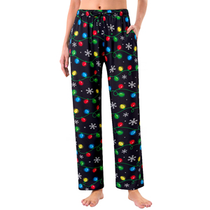 Hermosos pantalones de chándal navideños para mujer, pantalones de chándal navideños con cordón de ajuste suave, tendencia navideña cálida Premium de poliéster - Product Image 1