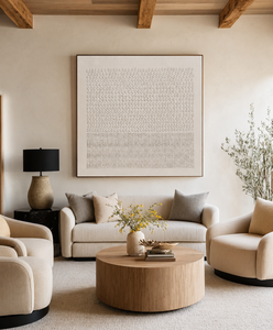 ศิลปะกระดาษลายนูนแบบนามธรรม ภาพพิมพ์หมึกทำมือแบบมินิมอลพร้อมกรอบ ตกแต่งภายใน - Product Image 5