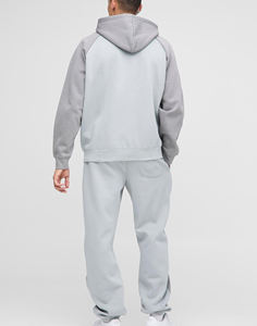 OEM/ODM évacuation de l'humidité respirant solide hommes bloc de couleur fermeture éclair survêtement logo imprimé personnalisé coupe normale vêtements d'hiver 2 pièces - Product Image 5