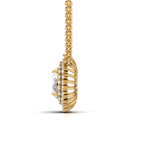 Collier pendentif halo en diamant de laboratoire taille poire 1 carat de luxe en or jaune, blanc et rose 18 carats |   Bijoux de créateur Sunburst Basket - Product Image 3