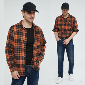 Hot Sale Casual Wear Flannel Shirt Button Down Long Sleeve Regular <b>Fit</b> Anti Wrinkle Fashion Luxury Clothes Flannel Shirt - Product Image 4