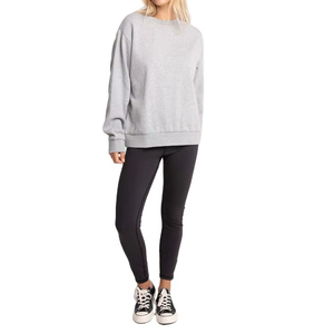 Sudadera deportiva de gran tamaño para mujer de alta calidad, manga larga de algodón suave, logotipo impreso personalizado, tejido de seda, antibolitas - Product Image 3