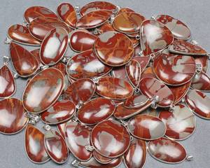 Natural Norina Jasper <b>Crystal</b> Pendant <b>Necklace</b> for Women Silver Overlay Bezel <b>Healing</b> Fine Pendants & Charms Jewelry - Product Image 2