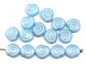 Haute qualité 8mm spirale tchèque bleu givré mat coquille escargot cristal perles de verre motif à facettes Bracelet à breloques fabrication de bijoux - Product Image 2