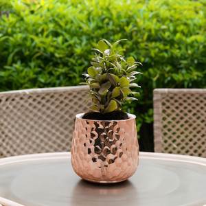 CUB5307RG - Maceta de Oro Rosa con Textura Única - 7.5 W x 6.5 H - Product Image 4