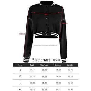 Chaqueta Corta Entallada Negra Estilo Letterman para Mujer con Bordado Personalizado, Forro de Nailon con Acabado Crudo - Servicio OEM al por Mayor - Product Image 4