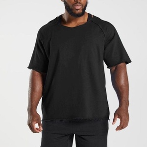 Customized Heavy 100% Cotton Raw Hem Regular Fit Quick Dry Breathable Eco-Friendly T-Shirt Gym Bodybuilding <b>Pump</b> Cover <b>Men</b> - Product Image 5