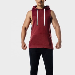Custom Make Design Polyester Fabric Men's gym Tank <b>Top</b> Breathable Pullover Hoodies Singlets - Product Image 1