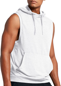Débardeur de tennis de haute qualité personnalisé pour hommes vente en gros de capuche de style uni de couleur unie haute coton course à pied entraînement musculaire de gymnastique - Product Image 2