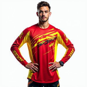 Maillot de course de motocross à manches longues pour homme, sublimé sur mesure, coupe confortable, respirant, vêtements de course automobile - Product Image 5