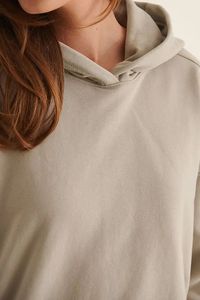 Sweat à capuche court en molleton coton-polyester pour femme, nouvelle tendance mode, coupe oversize décontractée, avec épaules tombantes - Product Image 5