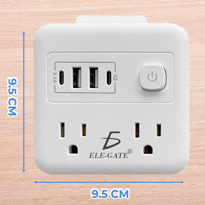 Adattatore Multipresa in Plastica 8 in 1 con 4 Prese, 2 USB, 2 Type C, Pulsante di Sicurezza e Power Bank Integrato - Product Image 4