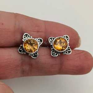 Pendientes de Citrino en Plata de Ley 925, Joyería Artesanal con Piedras Preciosas, Estilo Bohemio, Engaste de Bisel, Regalo para Aniversario y Fiesta - Product Image 3