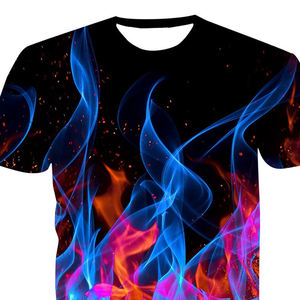 T-shirts imprimés en 3D pour hommes, nouveauté, vêtements ajustables, élégants, respirants et personnalisés, tissu tricoté à motif solide - Product Image 4