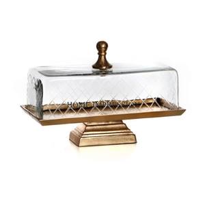 Soporte de pastel con tapa de vidrio Boda Cumpleaños Aniversario Celebración Soporte de colocación de pastel para utensilios de cocina Herramientas de pastel Precio barato - Product Image 1