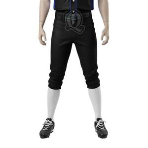 Uniforme de baseball noir et bleu royal personnalisé Maillot et pantalon de l'équipe avec passepoil contrastés en tissu polyester - Product Image 6