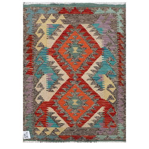 Alfombra Kilim de Maimana, Afganistán, 86 x 63 cm, Decoración de Pared - Product Image 1