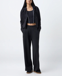 Conjunto Deportivo de Dos Piezas para Mujer, Color Negro, Estilo Casual, Sexy, al por Mayor, Personalizable - Product Image 1