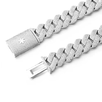 Collier chaîne cubaine en moissanite de qualité supérieure, unisexe, bijoux hip-hop glacés, chaîne de mode audacieuse et étincelante