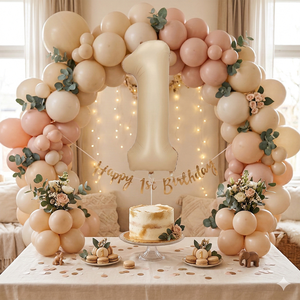 Caramel Number Globe N1 Globos de fiesta de 100 cm para Decoración de cumpleaños - Product Image 3