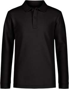 Gran camiseta Polo de manga larga de uniforme escolar más vendida, cierre de botón, tela cómoda y transpirable - Product Image 4