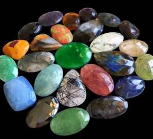 Lot de 100 pierres précieuses en vrac à facettes naturelles mélangées Multi Cut Flat Back Jewelry Making Gems - Product Image 2