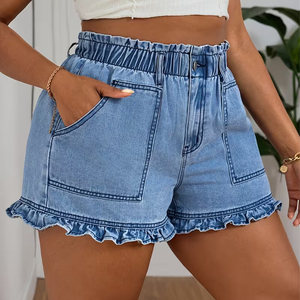 Nuevos Shorts de Mezclilla Azules de Alta Calidad con Diseño Personalizado para Mujer, Shorts de Mezclilla de Alta Calidad con Nuevo Diseño - Product Image 1