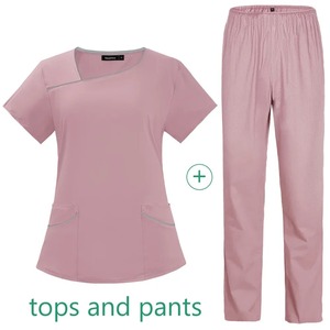 Uniformes de enfermería transpirables de color sólido para mujer, ropa de trabajo de enfermera de clínica de mascotas elástica, uniformes de hospital finos de médico - Product Image 6