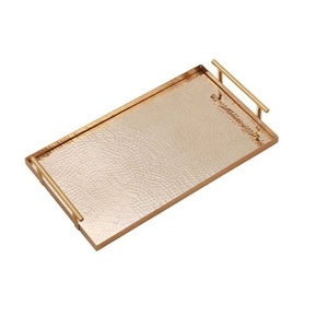 Handmade Classic Design Metal Casted Aluminium Round Tray Gold for Home and <b>Kitchen</b> <b>Decor</b> Serving Tray - Product Image 6