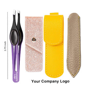 Pince à épiler en caoutchouc de couleur personnalisée avec pointe inclinée Étui magnétique souple pour sourcils Marque privée - Product Image 4