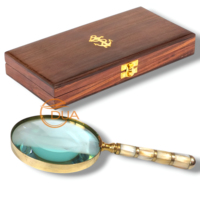 Énorme loupe en laiton de style victorien de 4 pouces en nacre bel outil fonctionnel pour l'artisanat en verre de visualisation détaillé