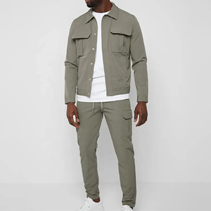 Conjunto de chándal de nailon ecológico transpirable a prueba de viento estampado informal para hombre hecho a medida conjunto de pantalones cortos de talla grande con cremallera - Product Image 5