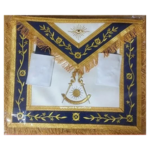 Tablier maçonnique brodé passé maître tablier bleu Royal bleu or haute qualité sur mesure 2025 tabliers de conception maçonnique personnalisés - Product Image 5