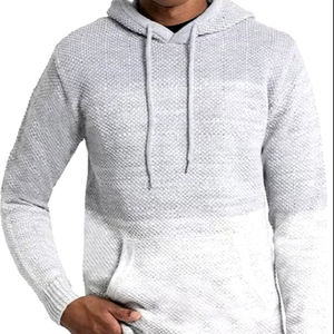 Pulls à capuche en tricot 3D respirants pour hommes, automne-hiver 2024, manches longues, couleur unie, pull-over tendance, tricot chaud décontracté - Product Image 1