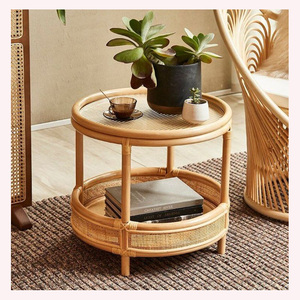 Luxury Rattan & Solid Wood Coffee Table Elegant, Durable, and Portable Perfect for Contemporary Homes, Lounges, and Offices - Product Image 2