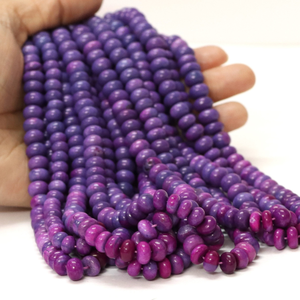 Hermosas cuentas de ópalo púrpura Sangaria, forma redonda lisa, 15 pulgadas, 7-9 mm, cuentas de ópalo púrpura liso, cuentas de ópalo de calidad AAA - Product Image 1