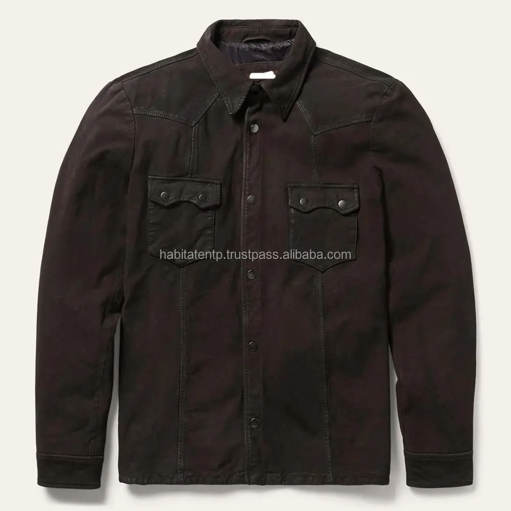 Wholesale Classic Vintage Style Chocolate Western Style Jacket Men's Shirts