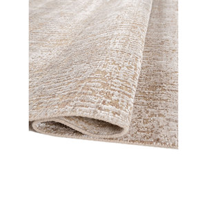 พรมไหมไผ่ผสมขนสัตว์ถักมือลายเอนโทรปี ไอวอรี่ รุ่น AKWB-3612 หนา 10 มม. รูปทรงสี่เหลี่ยมผืนผ้า สำหรับปูพื้นบ้าน ลายแฮนด์เมดแบบนามธรรม เหมาะสำหรับห้องโถง - Product Image 2
