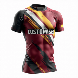 Rashguard Personalizado de MMA, Resistente a la Decoloración, Impresión Digital, Elástico, Transpirable, Secado Rápido, Ligero, 100% Poliéster, Corto Completo - Product Image 4