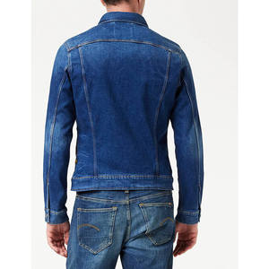 OEM Custom Design High Quality 100% Cotton <b>Vintage</b> Washed Label Embroidery Men Zip up Men's <b>Denim</b> <b>Jacket</b> - Product Image 2