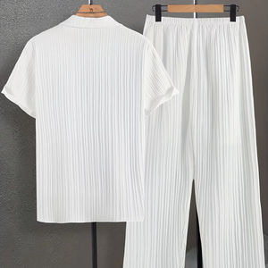 Stylish <b>Men</b> Two Piece Set Fashion Streetwear Outfit |Two-Piece Casual Outfit | Breathable Beachwear Shirt & <b>Trouser</b> - Product Image 2
